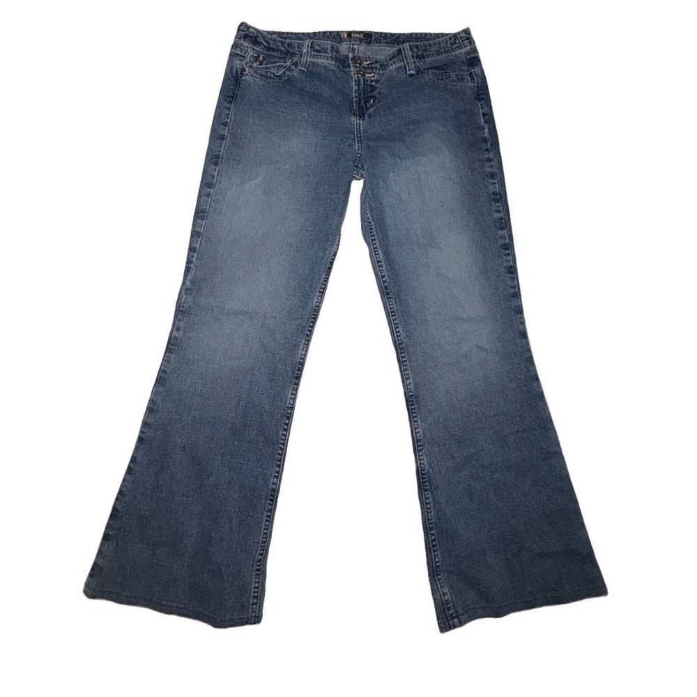 L.e.i Y2K Vintage Blue Medium Wash Mid Rise Denim Flare Jeans Bootcut Size 13